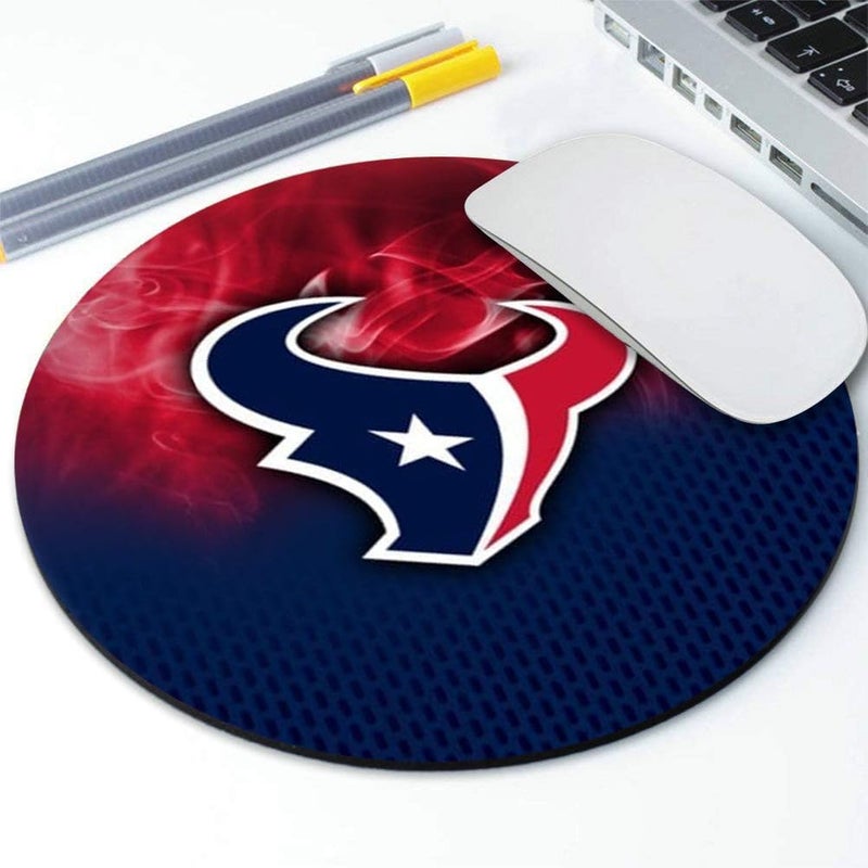 ZYJTEK Sports Round Mouse Pad,Non-Slip Rubber Base Mousepad for Computers Laptop Desk,Blue Red Design Gaming Mouse Mat for Football Fans - Image 1